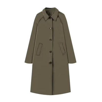 Veronica Wool Single-Breasted Coat | Relaxed Fit Midi Coat