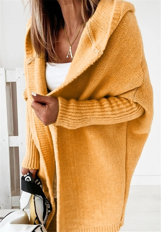 Isabella Wool Hooded Cardigan | Loose Fit Open Front Cardigan