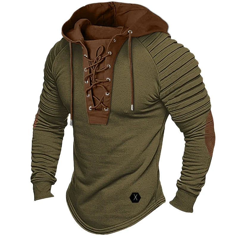 George Cotton Hooded Hoodie | Slim Fit Lace-Up Hoodie