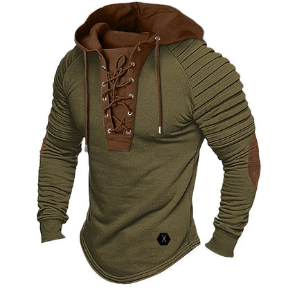 George Cotton Hooded Hoodie | Slim Fit Lace-Up Hoodie