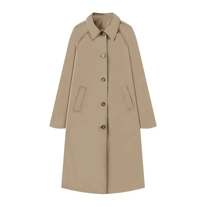 Veronica Wool Single-Breasted Coat | Relaxed Fit Midi Coat