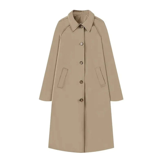 Veronica Wool Single-Breasted Coat | Relaxed Fit Midi Coat