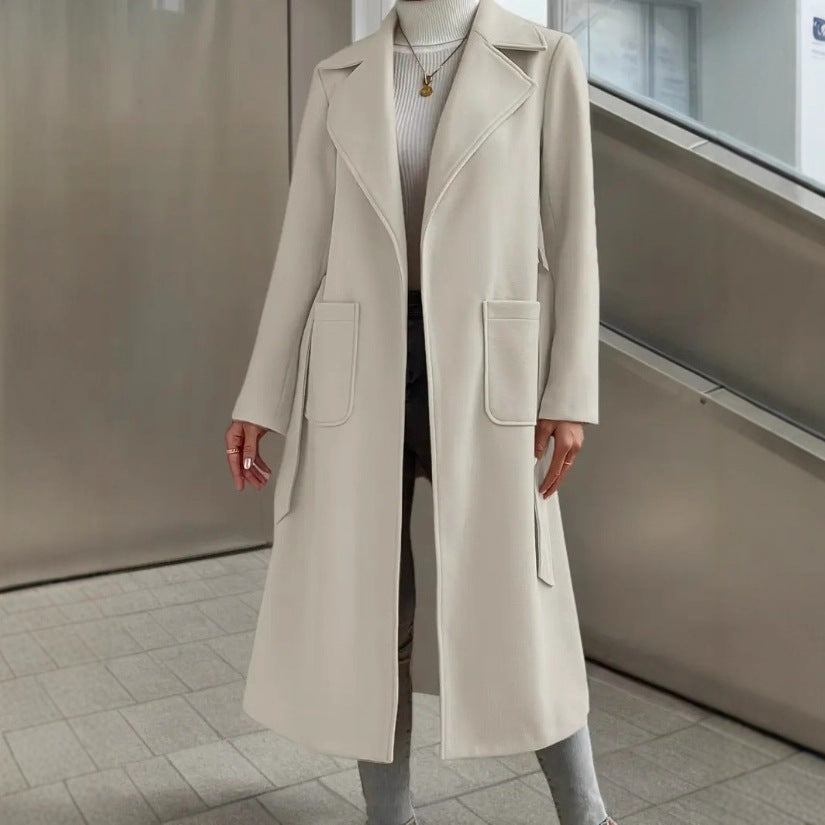Isabella Wool Long Coat | Belted Relaxed Fit Coat