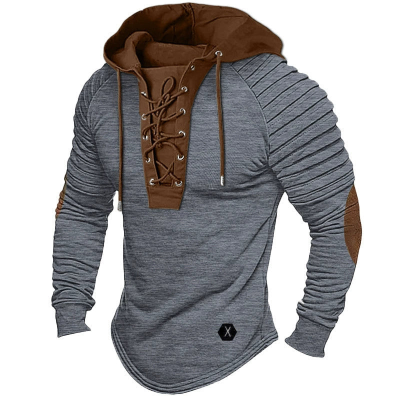 George Cotton Hooded Hoodie | Slim Fit Lace-Up Hoodie