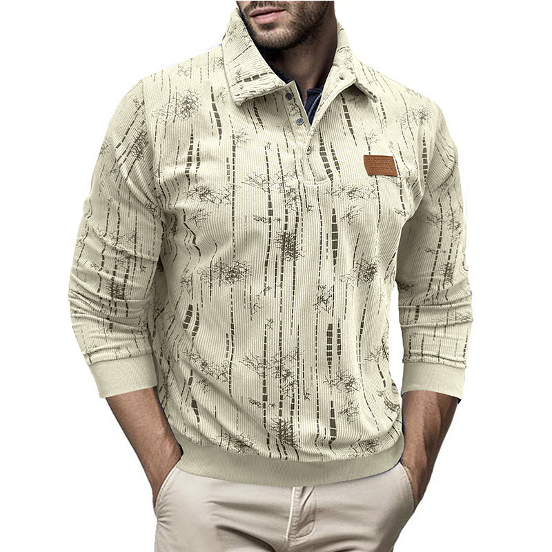 Harrison Cotton Ribbed Pullover Shirt | Button Collar Casual Pullover Shirt