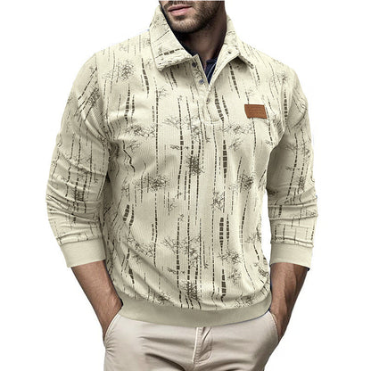 Harrison Cotton Ribbed Pullover Shirt | Button Collar Casual Pullover Shirt