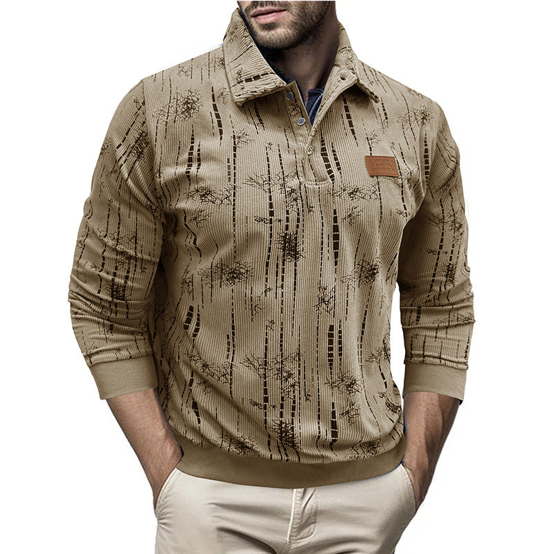 Harrison Cotton Ribbed Pullover Shirt | Button Collar Casual Pullover Shirt