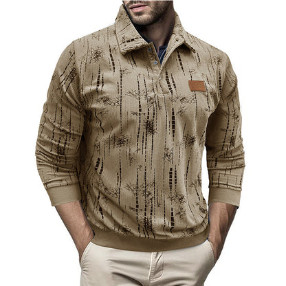 Harrison Cotton Ribbed Pullover Shirt | Button Collar Casual Pullover Shirt