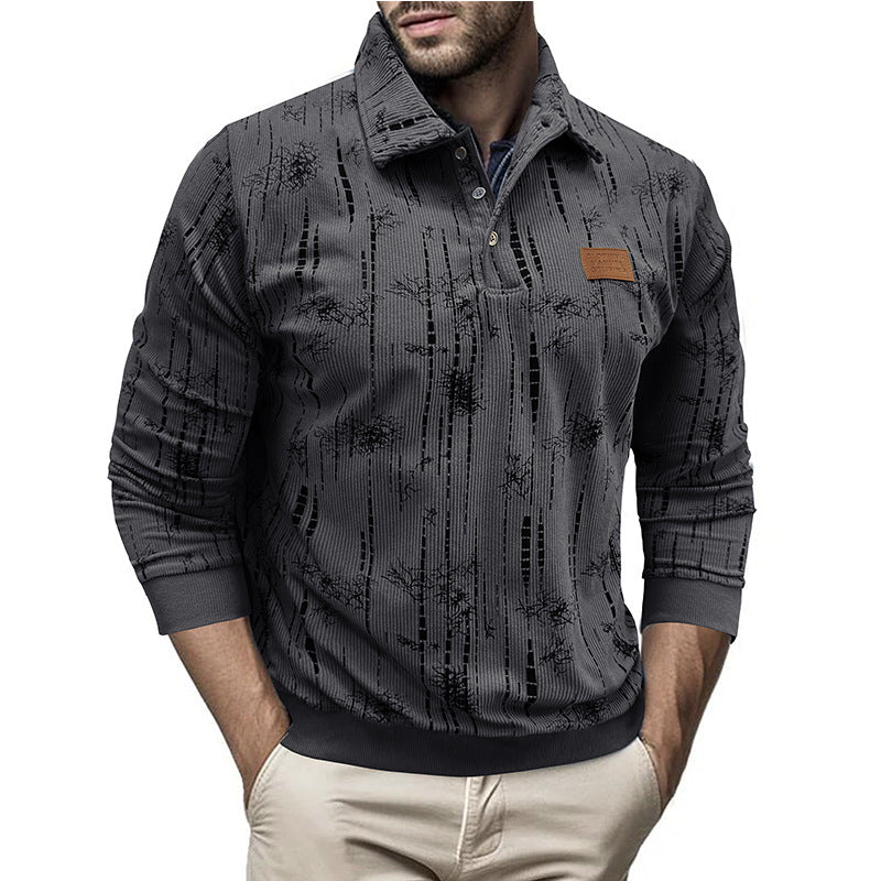Harrison Cotton Ribbed Pullover Shirt | Button Collar Casual Pullover Shirt