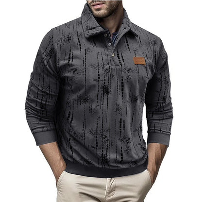 Harrison Cotton Ribbed Pullover Shirt | Button Collar Casual Pullover Shirt