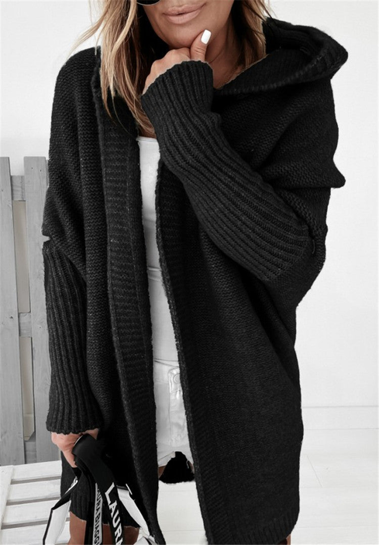 Isabella Wool Hooded Cardigan | Loose Fit Open Front Cardigan