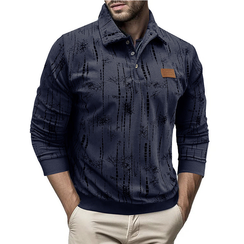 Harrison Cotton Ribbed Pullover Shirt | Button Collar Casual Pullover Shirt