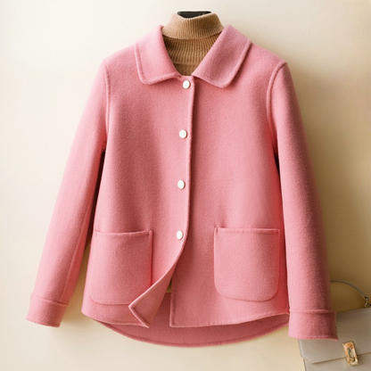 Amelia Wool Jacket | Relaxed Fit Button Front Jacket