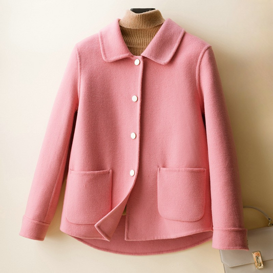 Amelia Wool Jacket | Relaxed Fit Button Front Jacket