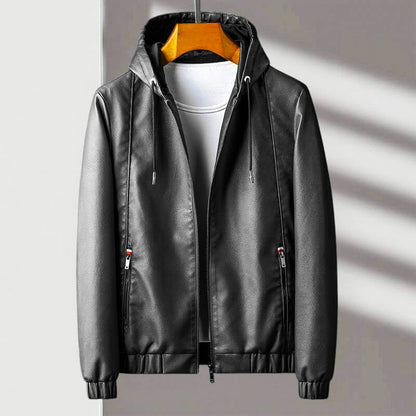 James Leather Hooded Jacket | Casual Hip-Length Jacket