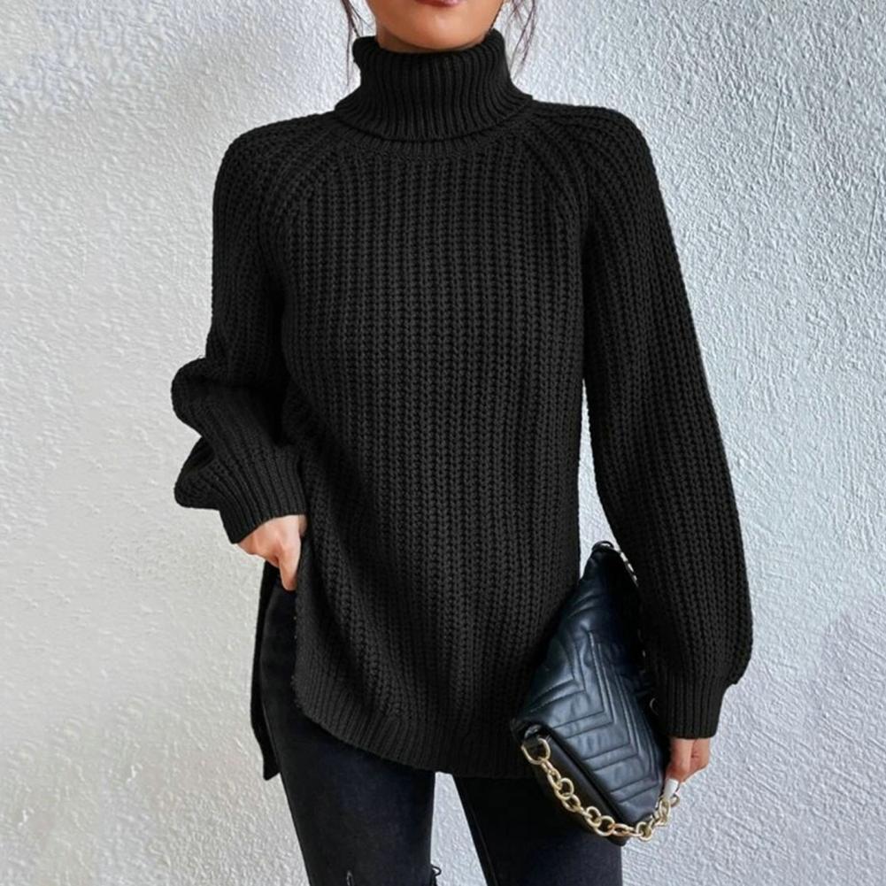 Isabella Wool Turtleneck Sweater | Ribbed Loose Fit Sweater