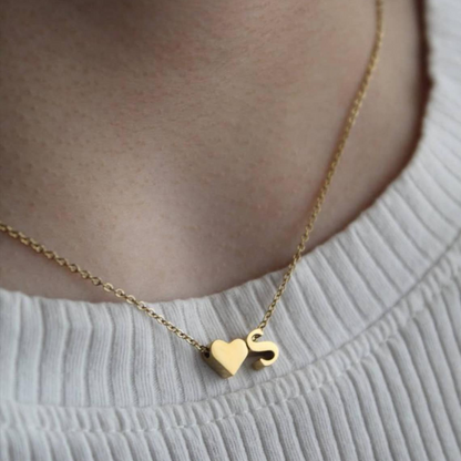 Heart Initial Necklace - Personalised Letter Heart