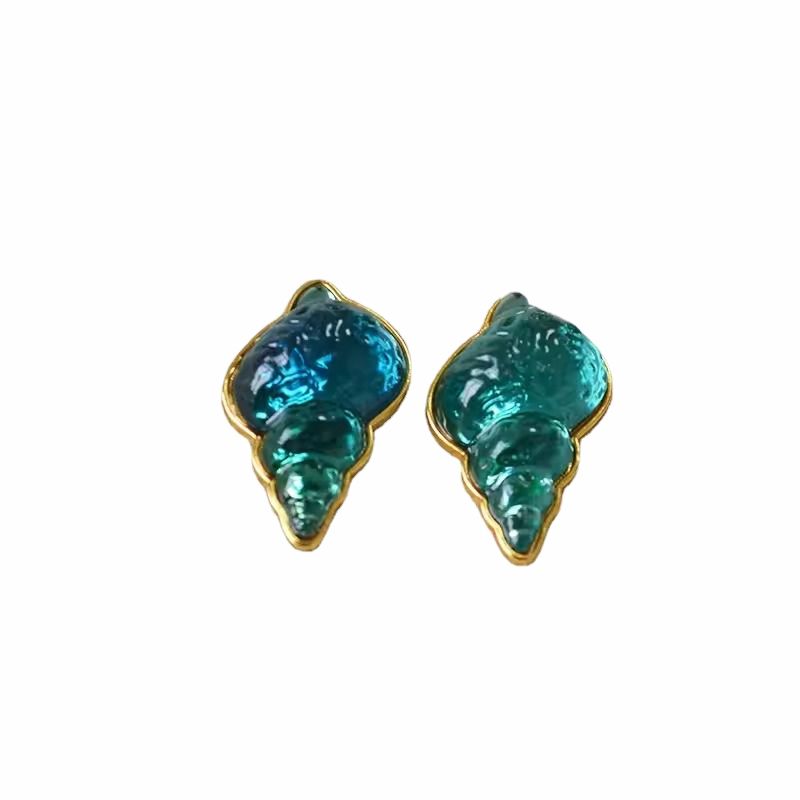 Sea Blue Shell Earrings - Celeste