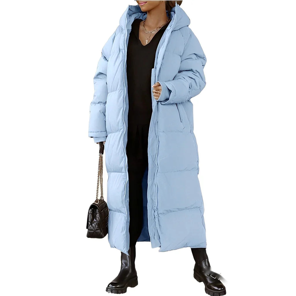 Lily Quilted Puffer Coat | Oversized Hooded Coat