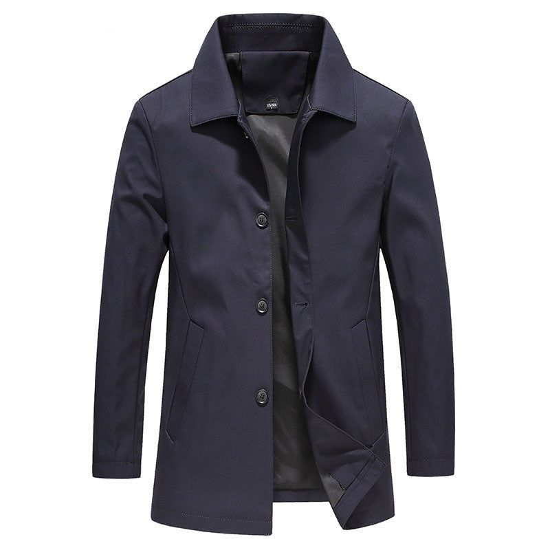 Theodore Cotton Car Coat | Tailored Fit Collared Coat