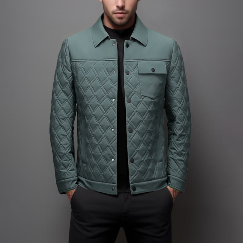 Theodore Quilted Jacket | Collared Button Front Jacket