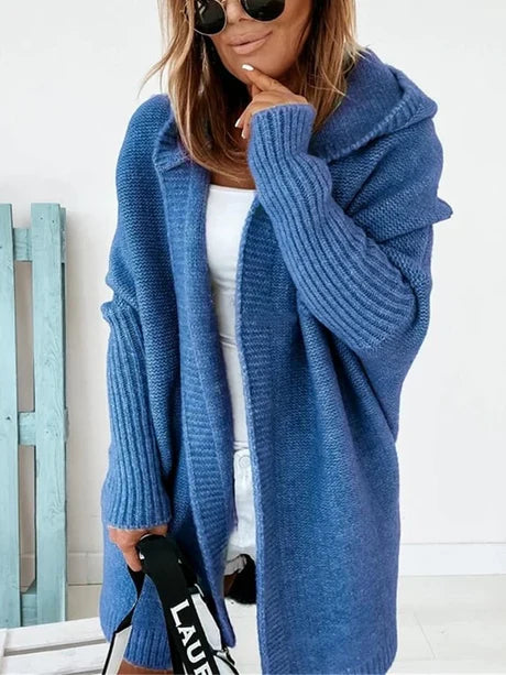 Isabella Wool Hooded Cardigan | Loose Fit Open Front Cardigan
