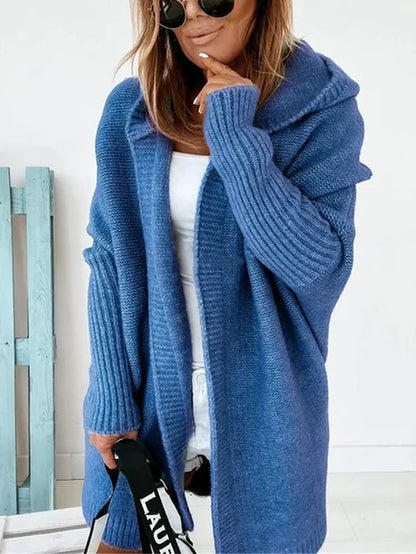 Isabella Wool Hooded Cardigan | Loose Fit Open Front Cardigan