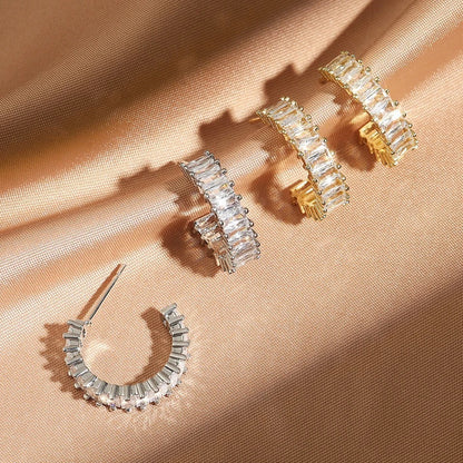 Gold Crystal Drop Earrings - Isaline