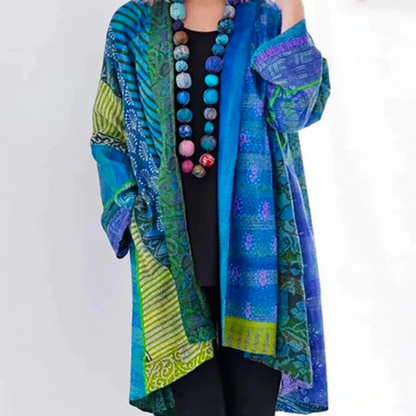 Isabella Cotton Oversized Cardigan | Patchwork Quilted Cardigan