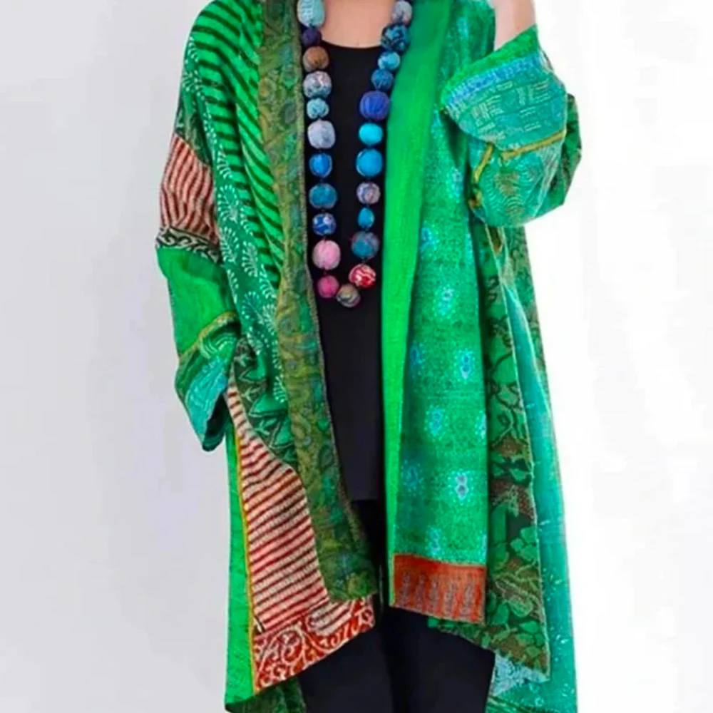 Isabella Cotton Oversized Cardigan | Patchwork Quilted Cardigan