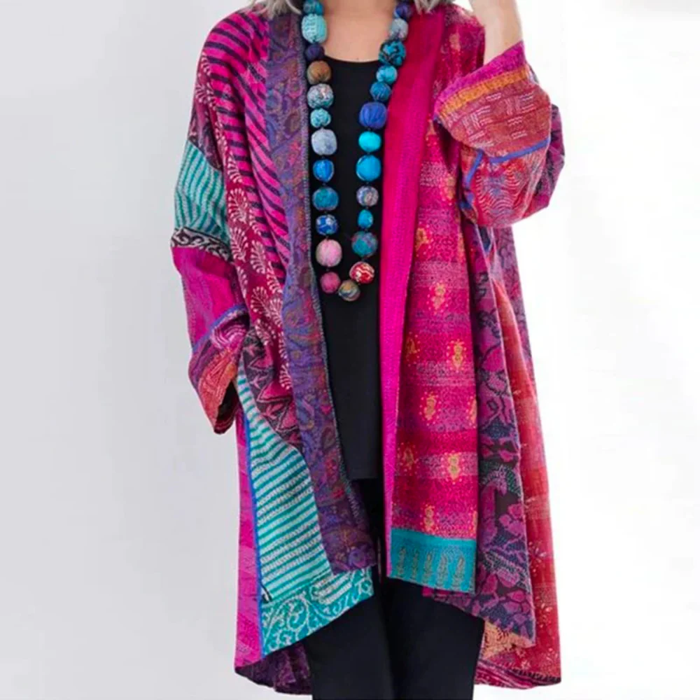 Isabella Cotton Oversized Cardigan | Patchwork Quilted Cardigan