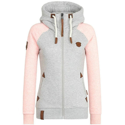 Isabella Leather Zip-Up Hoodie | Fitted Hooded Casual Hoodie
