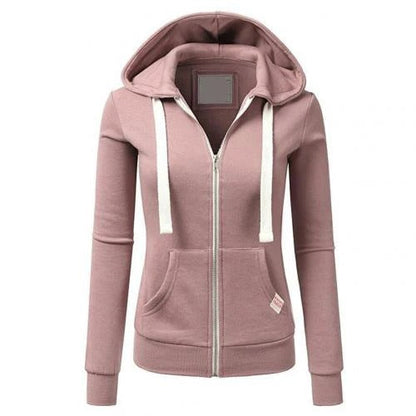 Isabella Fleece Slim Fit Zip-Up Hoodie | Hooded Kangaroo Pocket Hoodie