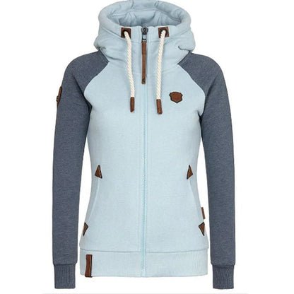 Isabella Leather Zip-Up Hoodie | Fitted Hooded Casual Hoodie
