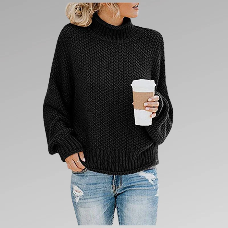 Bianca Wool Turtleneck Sweater | Oversized Chunky Knit Sweater