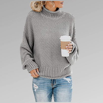 Bianca Wool Turtleneck Sweater | Oversized Chunky Knit Sweater