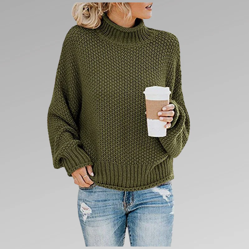 Bianca Wool Turtleneck Sweater | Oversized Chunky Knit Sweater