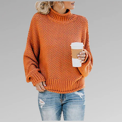 Bianca Wool Turtleneck Sweater | Oversized Chunky Knit Sweater