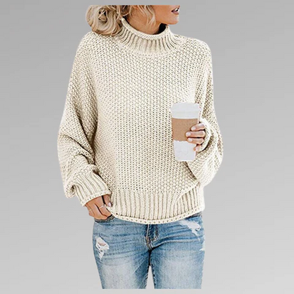 Bianca Wool Turtleneck Sweater | Oversized Chunky Knit Sweater