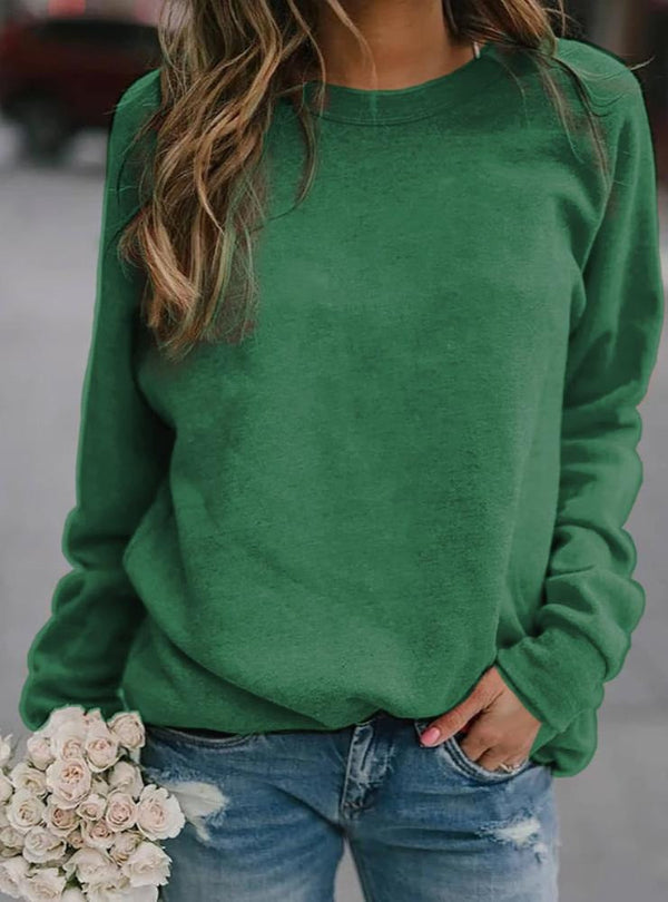 Scarlett Cotton Relaxed Fit Sweatshirt | Crewneck Long Sleeve Sweatshirt