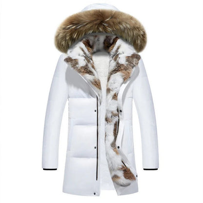 Sofia Nylon Parka Jacket | Fur Trim Hood Mid-Thigh Jacket