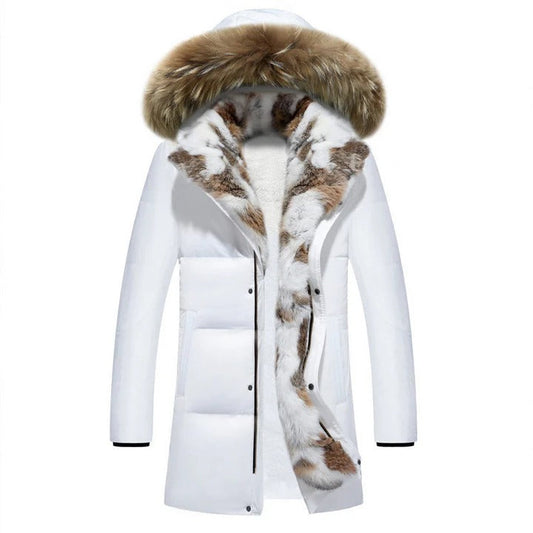 Sofia Nylon Parka Jacket | Fur Trim Hood Mid-Thigh Jacket