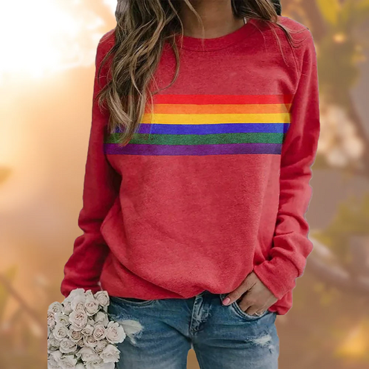 Isla Cotton Ribbed Sweatshirt | Relaxed Fit Striped Sweatshirt