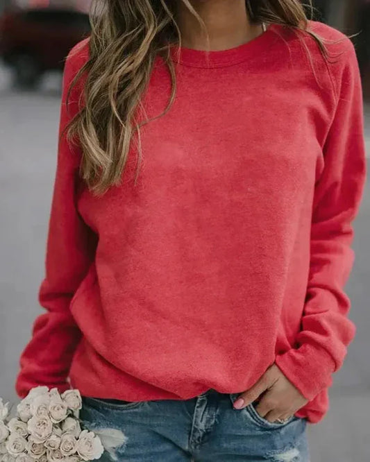 Scarlett Cotton Relaxed Fit Sweatshirt | Crewneck Long Sleeve Sweatshirt