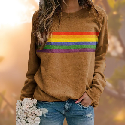 Isla Cotton Ribbed Sweatshirt | Relaxed Fit Striped Sweatshirt