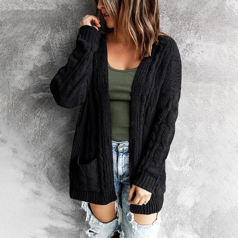 Olivia Wool Cable Knit Cardigan | Relaxed Fit Mid-Thigh Cardigan