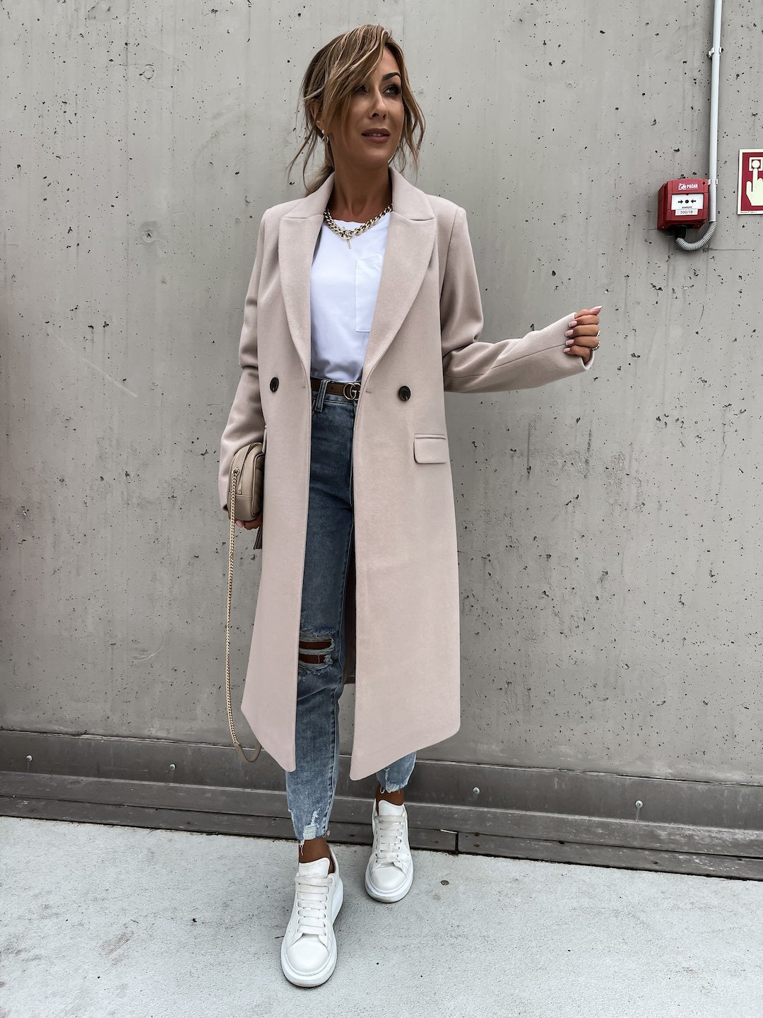 Teresa Wool Maxi Coat | Tailored Fit Button Front Coat