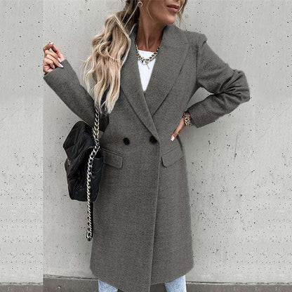 Teresa Wool Maxi Coat | Tailored Fit Button Front Coat