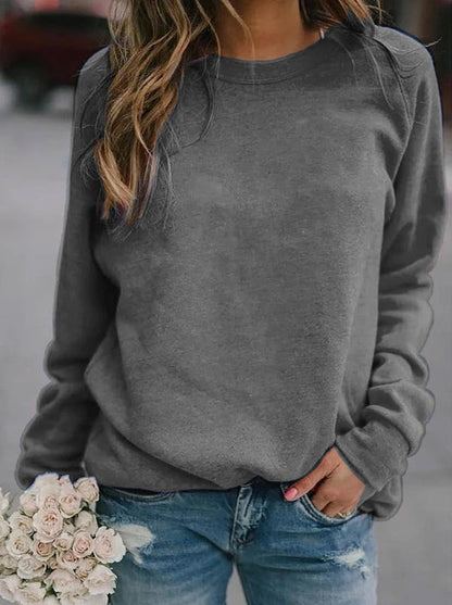 Scarlett Cotton Relaxed Fit Sweatshirt | Crewneck Long Sleeve Sweatshirt