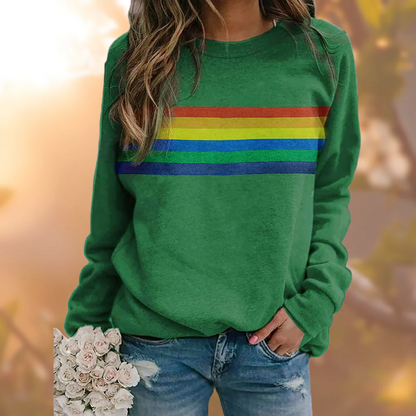 Isla Cotton Ribbed Sweatshirt | Relaxed Fit Striped Sweatshirt